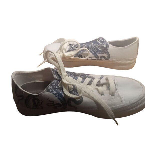 Zipz California Tennis Shoes White Octopus Mens US 10 Womens US 12 Zip Off Upper - Picture 6 of 11